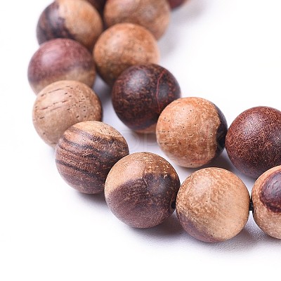 Natural Wood Beads Strands WOOD-F008-04-B-1