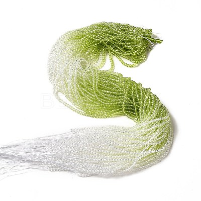 Transparent Gradient Color Glass Beads Strands GLAA-H021-01B-25-1
