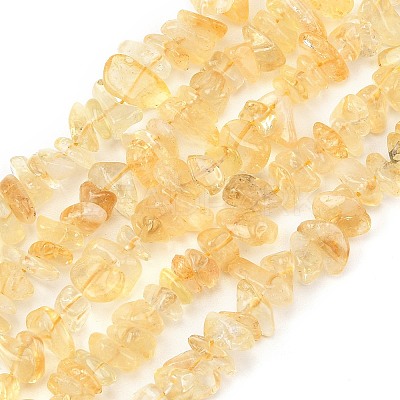 Heated Natural Citrine Beads Strands G-P622-A05-02-1