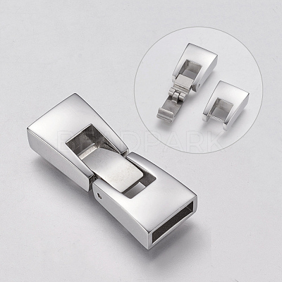 Non-Tarnish 304 Stainless Steel Snap Lock Clasps X-STAS-P180-26P-1