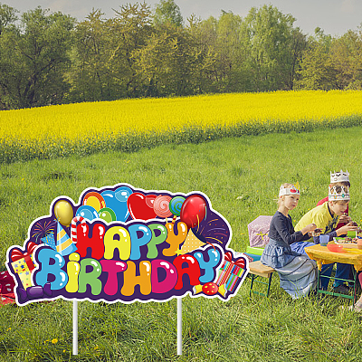 Plastic Yard Signs Display Decorations DIY-WH0248-014-1