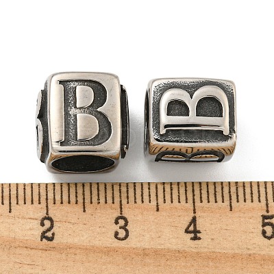 316 Surgical Stainless Steel with Rhinestone Large Hole Cube Beads STAS-Q326-08AS-03-1