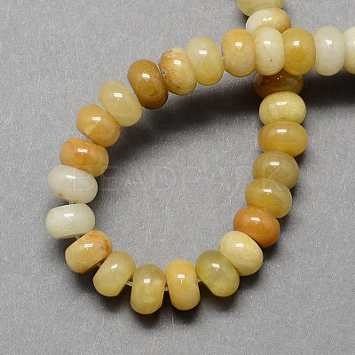 Natural Gemstone Old Topaz Jade Stone Rondelle Beads Strands G-S105-8mm-18-1