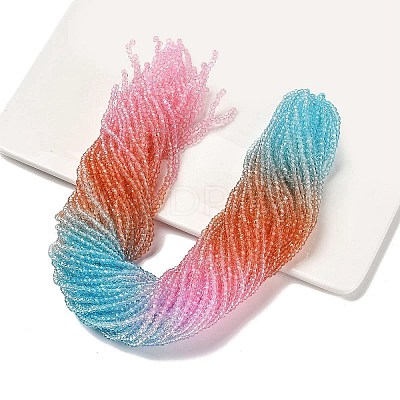 Transparent Painted Glass Beads Strands LS-DGLA-A034-T2mm-A19-1
