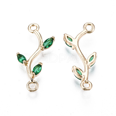 Brass Micro Pave Cubic Zirconia Links Connectors X-KK-S359-156C-RS-1