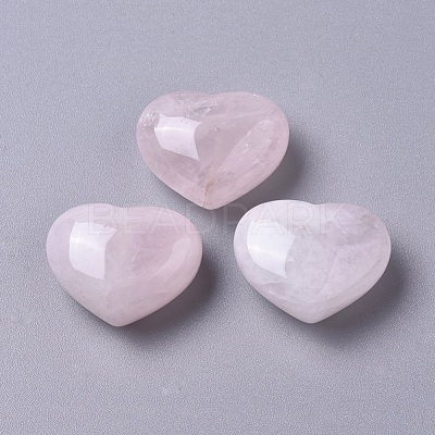 Natural Rose Quartz Heart Love Stone G-G798-14-1