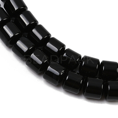 Natural Black Agate(Dyed & Heated) Beads Strands G-G275-D15-10x10mm-1