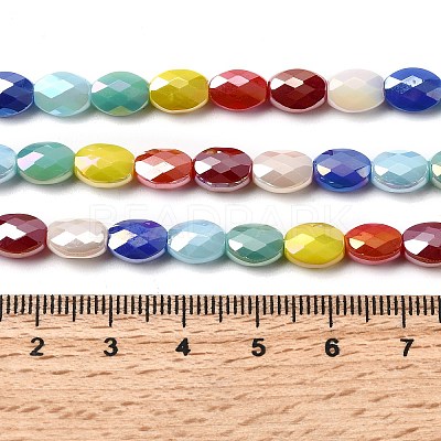 Electroplate Opaque Solid Color Glass Beads Strands GLAA-F131-04-1