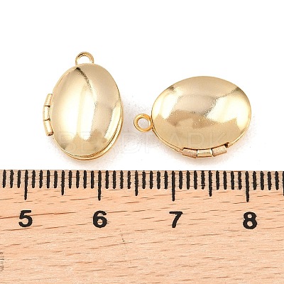 Oval Brass Locket Pendants KK-K414-12E-G-1