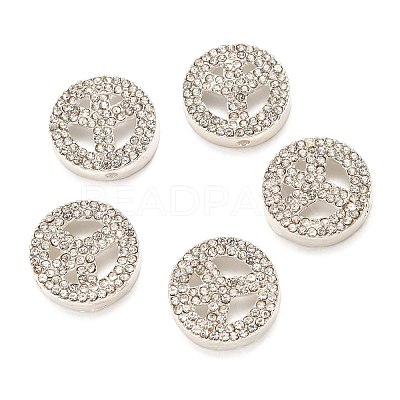 Peace Sign Alloy Crystal Rhinestone Beads LS-RB-J451-01S-1