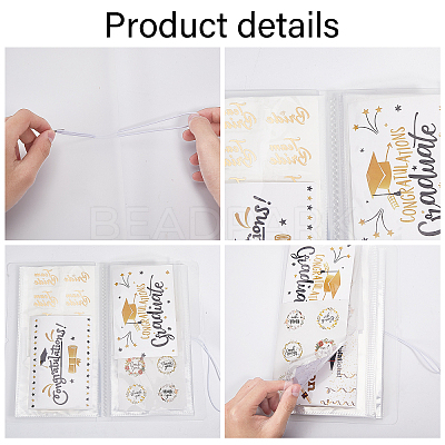 Rectangle Plastic Sticker Storage Albums AJEW-WH0419-40B-1