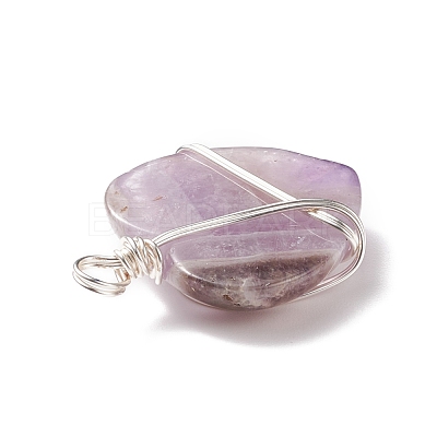 Natural Amethyst Pendants PALLOY-JF01663-03-1