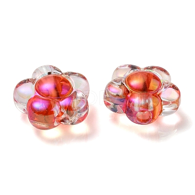 UV Plating Rainbow Iridescent Transparent Acrylic Beads OACR-C007-11B-1