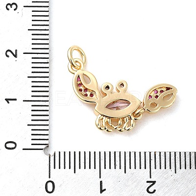Rack Plating Brass Micro Pave Cubic Zirconia Pendants X-KK-P241-08G-1