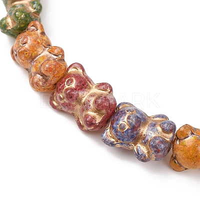 Painted Glass Beads Strands GLAA-B037-01-1