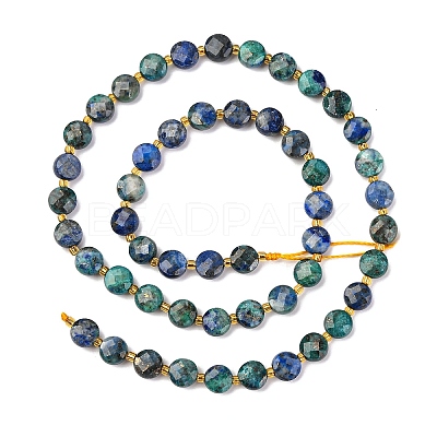 Natural Chrysocolla and Lapis Lazuli Beads Strands G-K389-B81-01-1