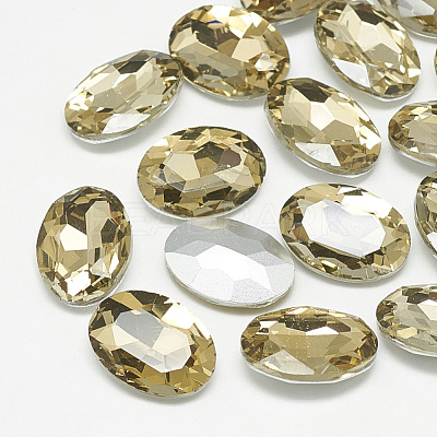 Pointed Back Glass Rhinestone Cabochons RGLA-T080-6x8mm-04-1