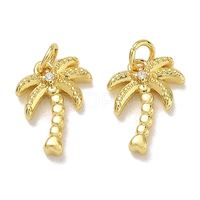 Brass Micro Pave Clear Cubic Zirconia Pendants KK-CBAD9DF-10G-1