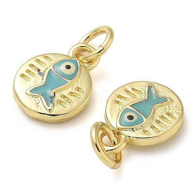 Rack Plating Brass Enamel Charms KK-K392-06G-1