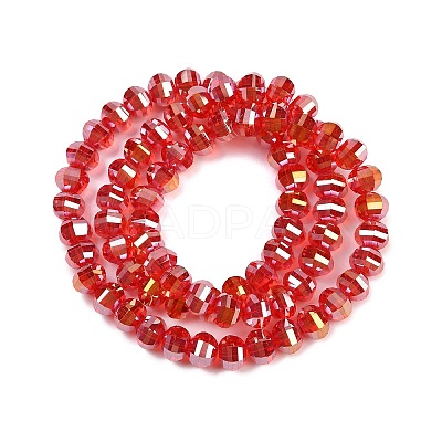 Electroplate Transparent Glass Beads Strands EGLA-B011-08A-AB01-1