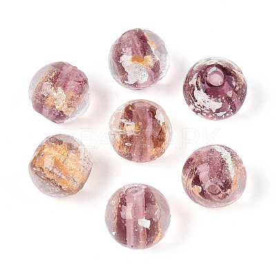 Handmade Gold & Silver Foil Glass Beads FOIL-N030-03A-01B-1