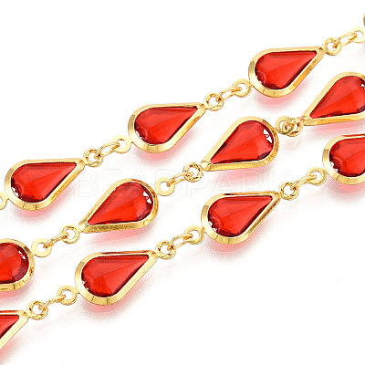 Brass Teardrop Link Chains CHC-N023-09B-G-1