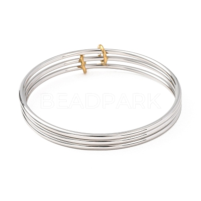 304 Stainless Steel Multi-strand Bangles BJEW-K271-02P-1
