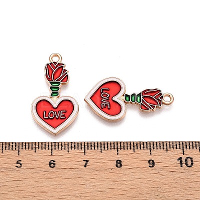 Valentine's Day Theme Alloy Enamel Pendants ENAM-T020-50F-01-1