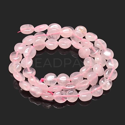Natural Rose Quartz Nuggets Beads Strands G-J335-19-1