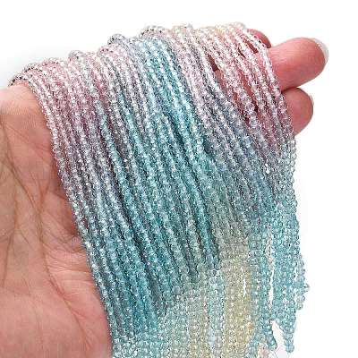 Transparent Painted Glass Beads Strands X1-DGLA-A034-T1mm-A21-1