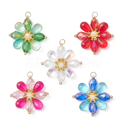 Glass Beaded Pendants PALLOY-MZ01186-1