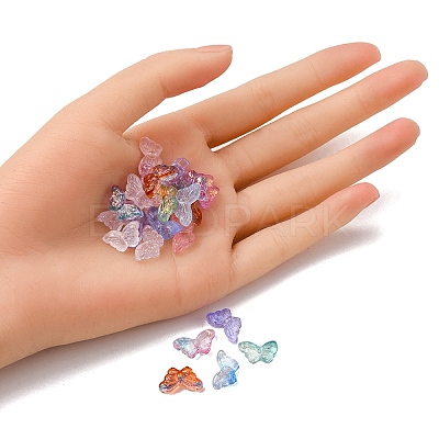 Transparent Spray Painted Glass Beads GLAA-YW0001-56-1