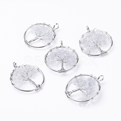 Natural Quartz Crystal Pendants G-E419-21P-1