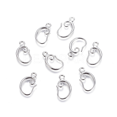 Brass Earring Hooks KK-G365-13A-P-1