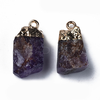 Natural Amethyst Pendants G-Q998-035A-1