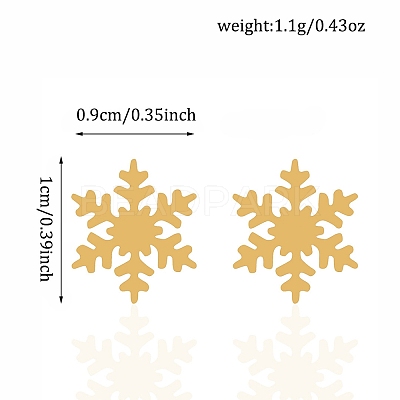 Christmas Snowflake 304 Stainless Steel Stud Earrings FS-WG2939F-02-1