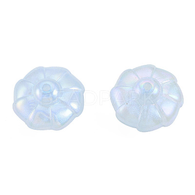 Rainbow Iridescent Plating Acrylic Beads OACR-N010-071-1