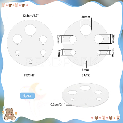 Acrylic Measuring Tool for Doll Craft Eyes TOOL-WH0155-110B-03-1