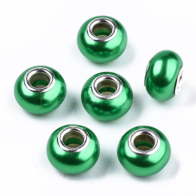 Imitation Pearl Style Resin European Beads RPDL-T003-001E-1