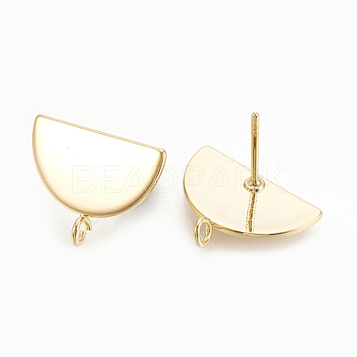 Brass Stud Earrings Findings KK-S345-191G-1