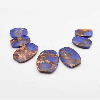 Assembled Bronzite and Lapis Lazuli Graduated Beads Strands G-P297-S01-1