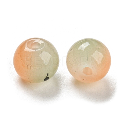 Two Tone Spray Painting Glass Beads GLAA-L046-03B-1