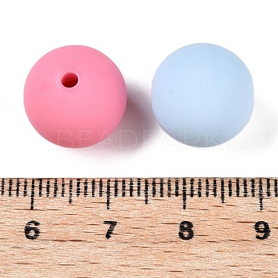 Rubberized Style Imitated Silicone Acrylic Beads MACR-T048-01A-13-1
