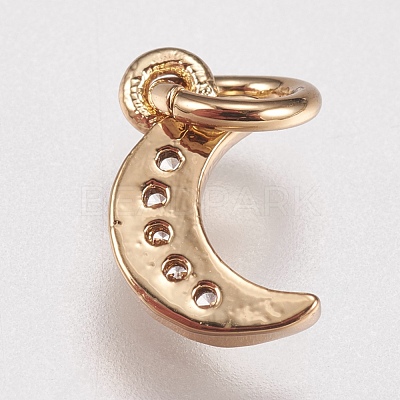 Brass Cubic Zirconia Charms X-ZIRC-E147-59G-1