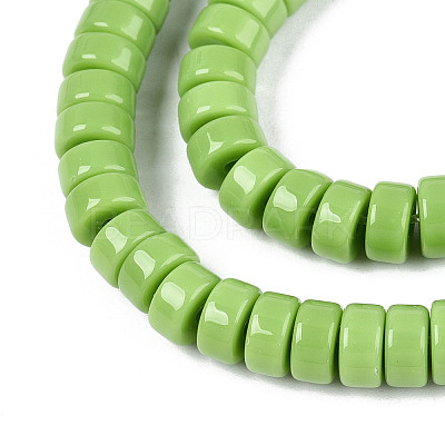 Opaque Solid Color Glass Beads Strands GLAA-N026-3x6mm-07-1