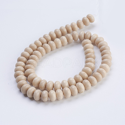 Natural Petrified Wood Beads Strands G-P354-07-8x5mm-1
