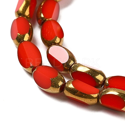 Electroplate Opaque Color Glass Beads Strands EGLA-Q127-A01-02C-1