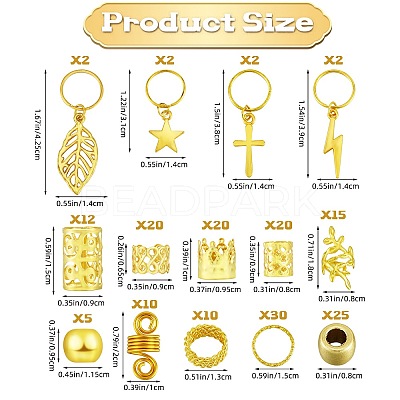 200Pcs Iron Hair Coil Cuffs X1-AJEW-SZC0021-02G-1