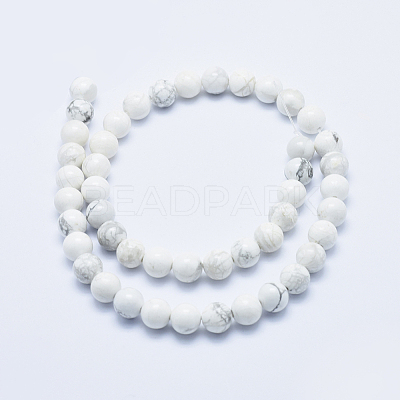 Natural Howlite Beads Strands G-P353-01-8mm-1