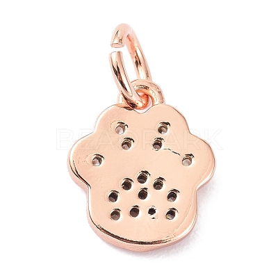 Brass Micro Pave Cubic Zirconia Charms X-ZIRC-C022-22RG-1